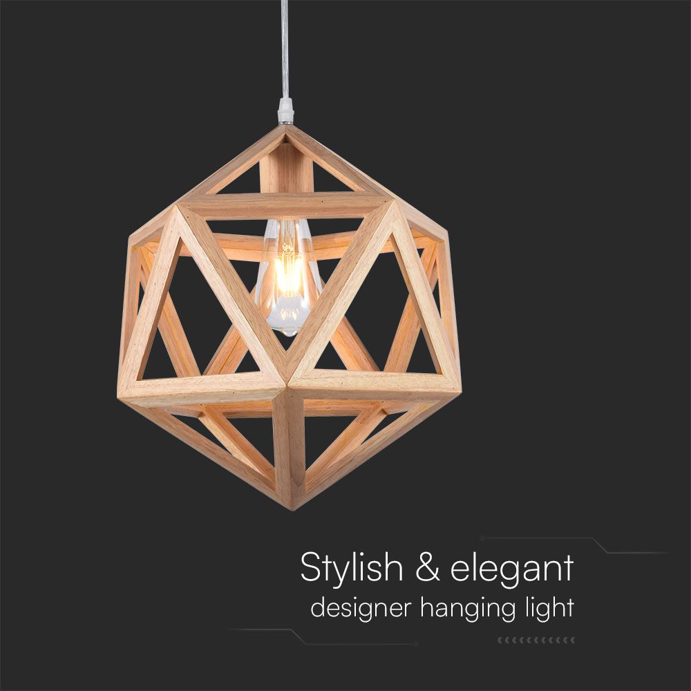Dekoracyjna lampa sufitowa drewniana - D300 - E27