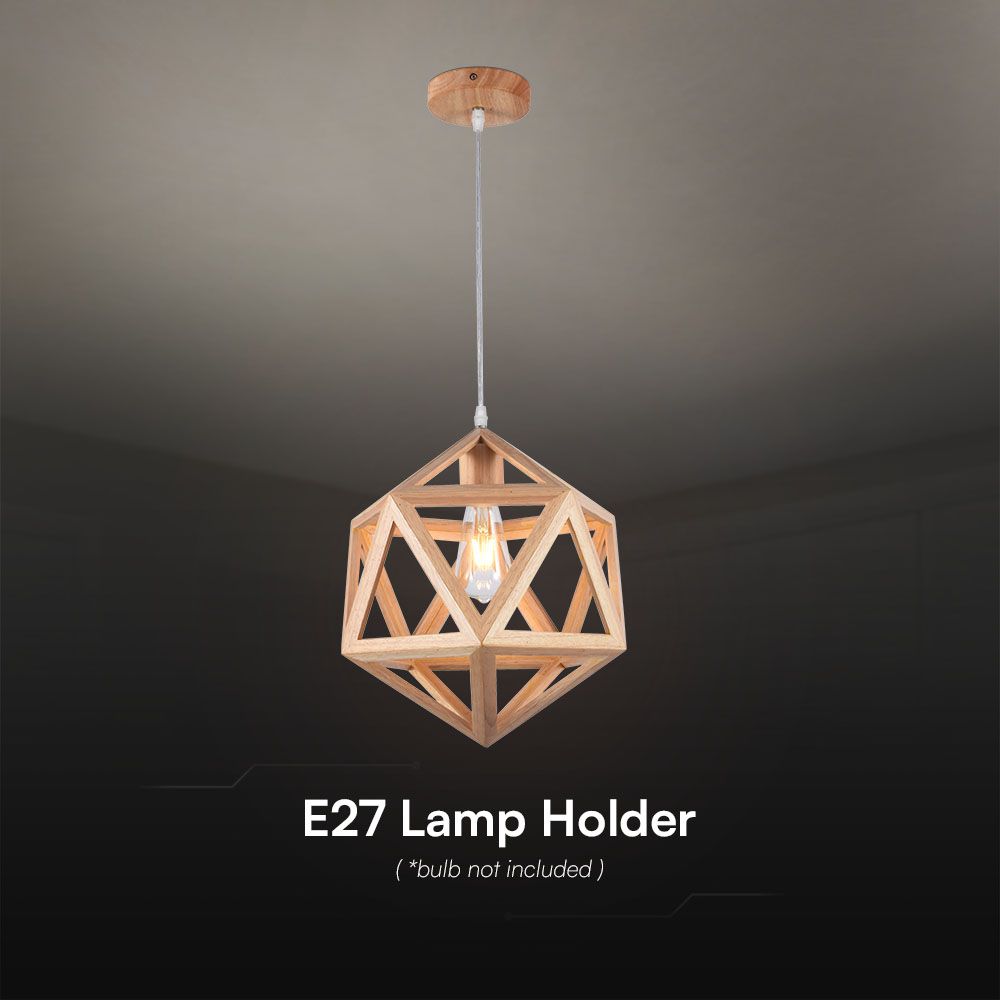 Dekoracyjna lampa sufitowa drewniana - D300 - E27