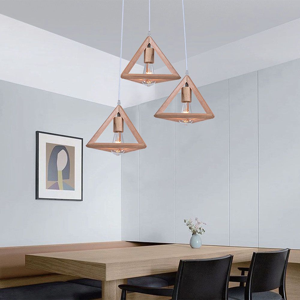 Dekoracyjna lampa sufitowa drewniana - 3*E27