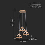 Dekoracyjna lampa sufitowa drewniana - 3*E27