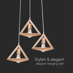 Dekoracyjna lampa sufitowa drewniana - 3*E27