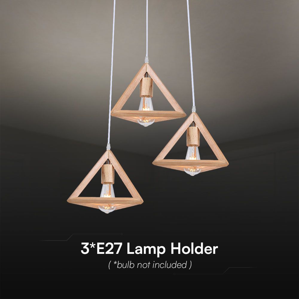 Dekoracyjna lampa sufitowa drewniana - 3*E27
