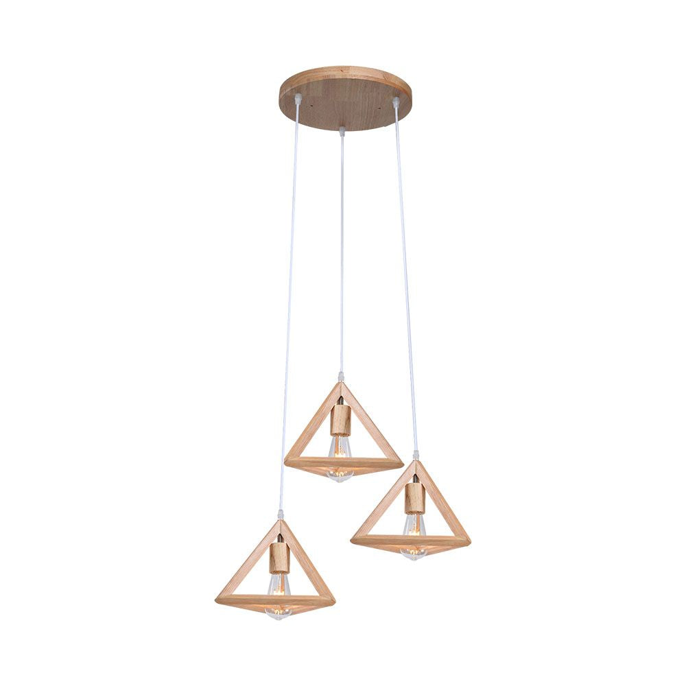 Dekoracyjna lampa sufitowa drewniana - 3*E27