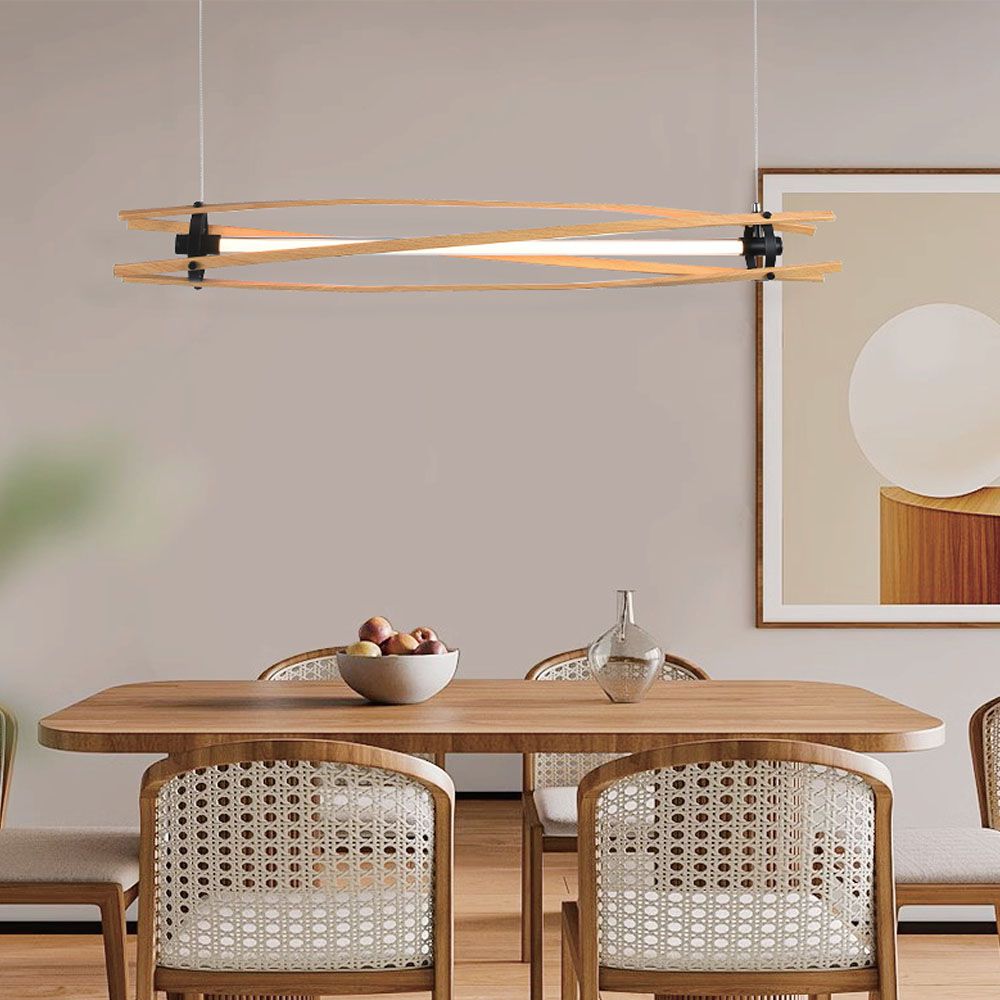 Dekoracyjna lampa sufitowa drewniana - L1200