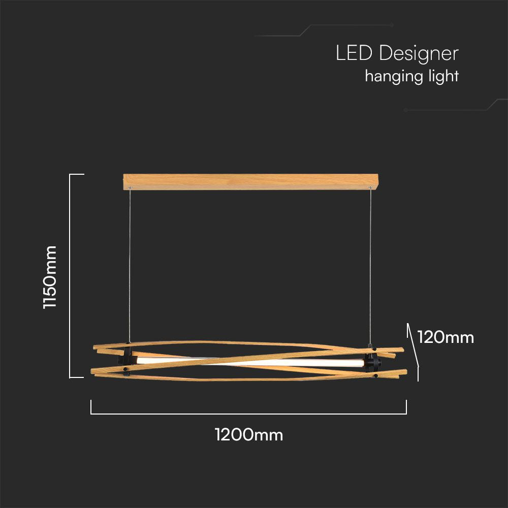 Dekoracyjna lampa sufitowa drewniana - L1200