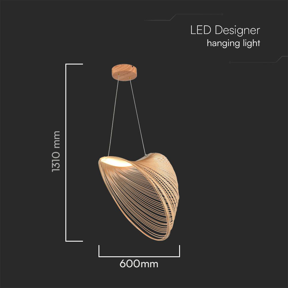 Dekoracyjna lampa sufitowa drewniana - D600