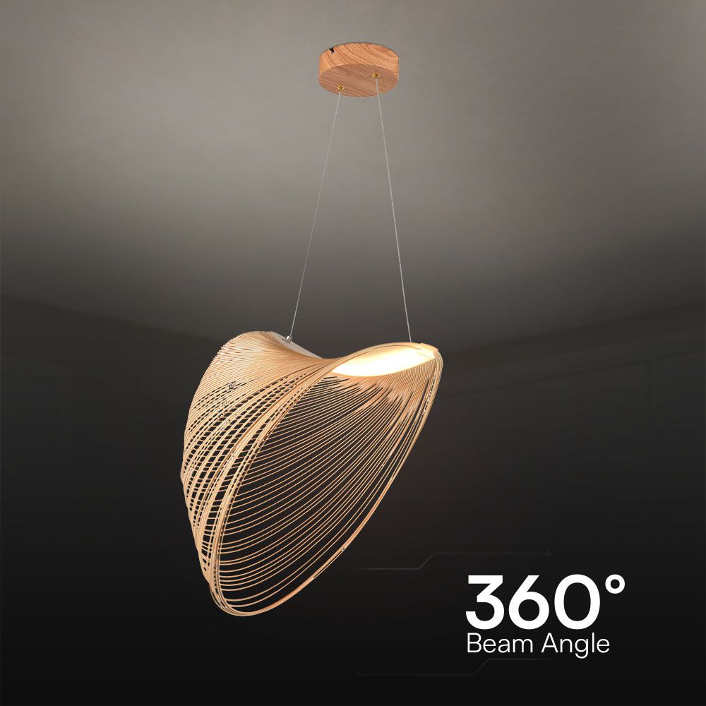 Dekoracyjna lampa sufitowa drewniana - D600