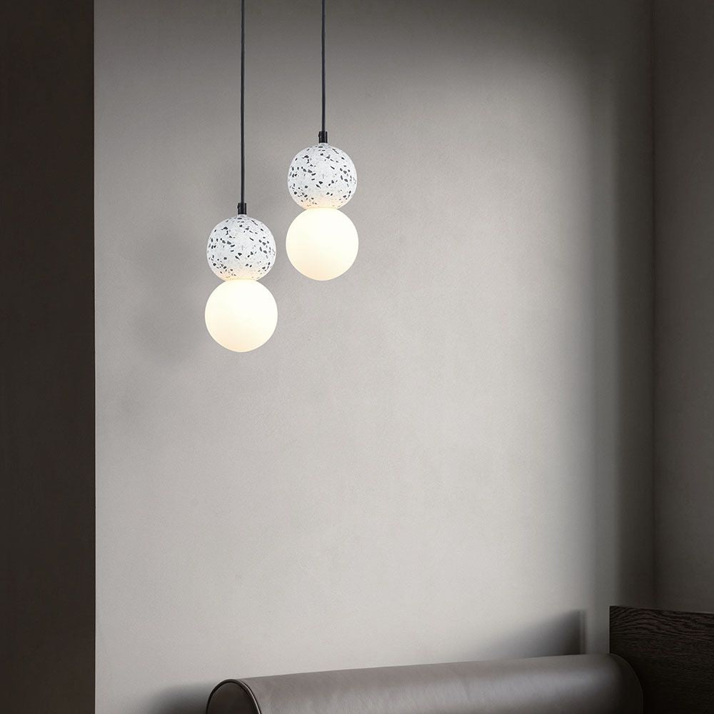 3W Dekoracyjna lampa sufitowa / Obudowa: Marmur Biały D100*H195 - G9