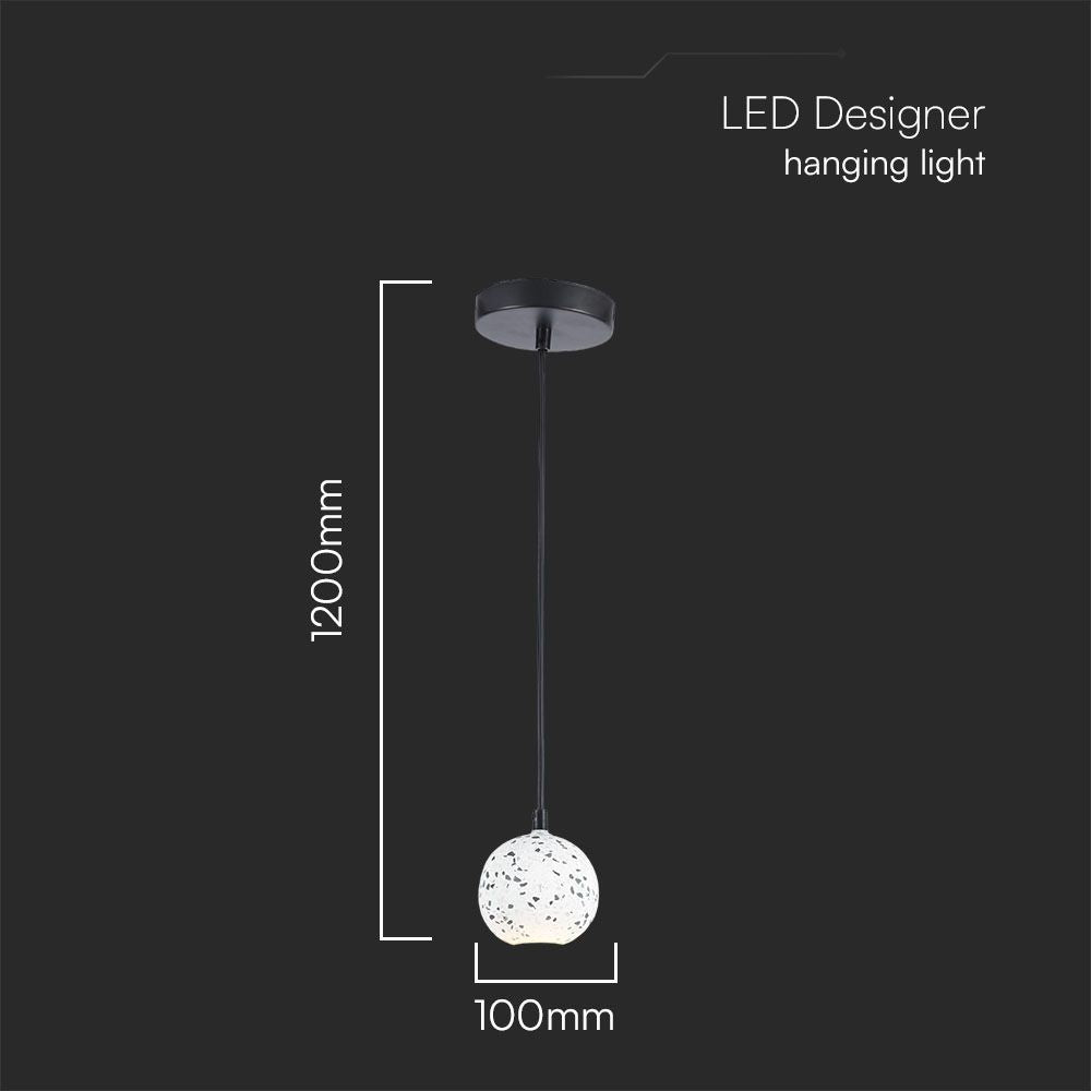 3W Dekoracyjna lampa sufitowa / Obudowa: Marmur Biały D100*H195 - G9