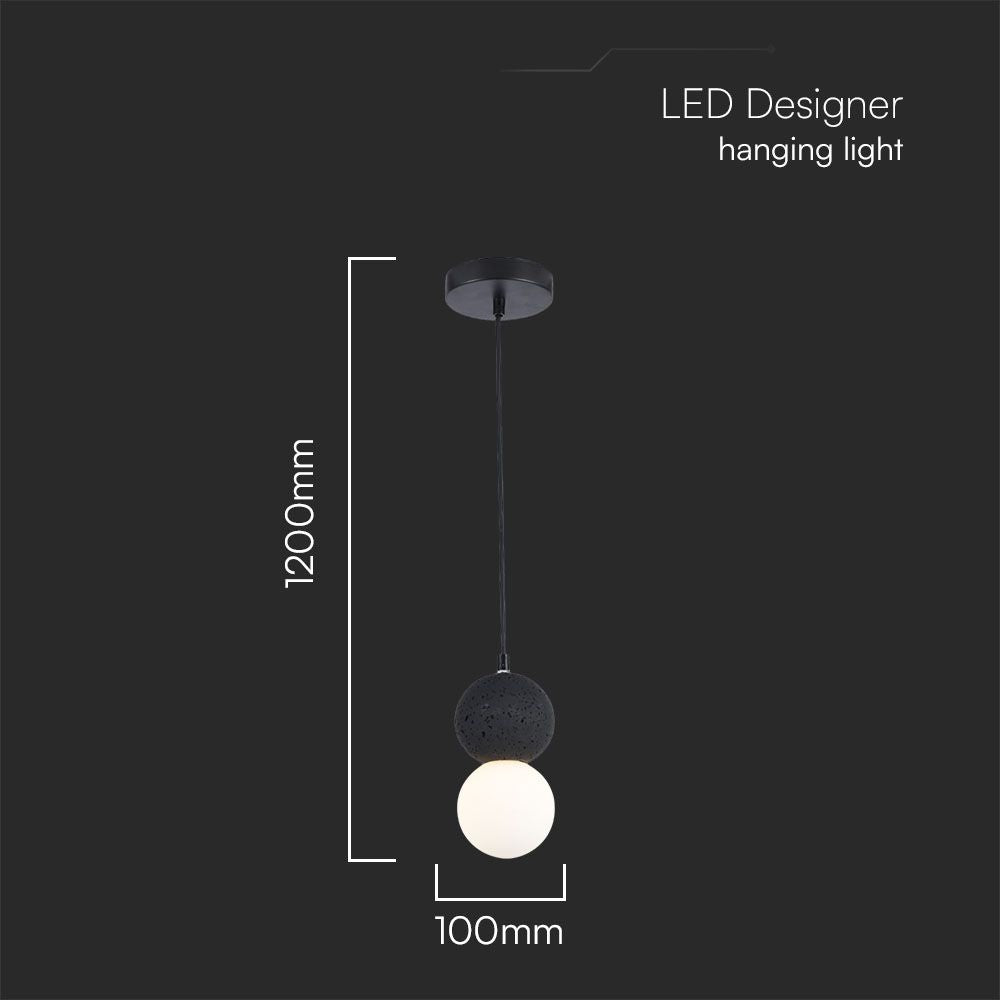 Dekoracyjna lampa sufitowa / Obudowa: Czarna D100*H195 - G9