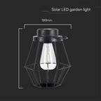 Solarna lampka stołowa LED / Obudowa: Czarna / D180*H210