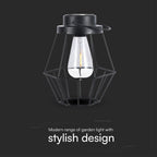 Solarna lampka stołowa LED / Obudowa: Czarna / D180*H210