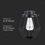 Solarna lampka stołowa LED / Obudowa: Czarna / D180*H210