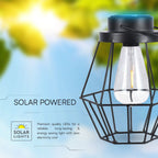 Solarna lampka stołowa LED / Obudowa: Czarna / D180*H210