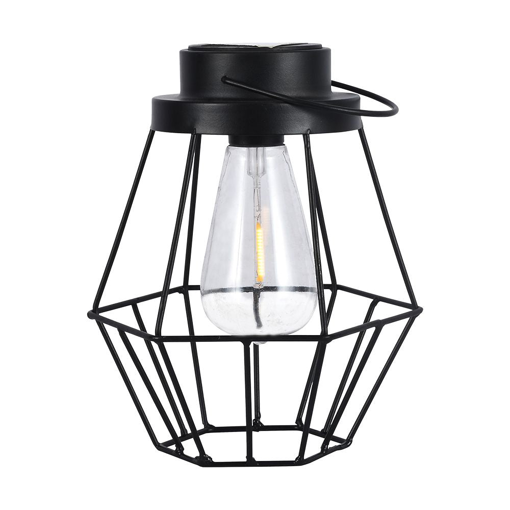 Solarna lampka stołowa LED / Obudowa: Czarna / D180*H210