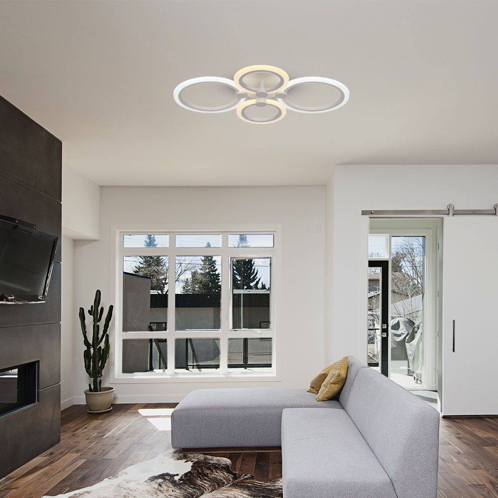 VT-7717 45W LED SMART DECORATIVE CEILING LAMP 3IN1 REMOTE CONTROL DIMMABLE WHITE