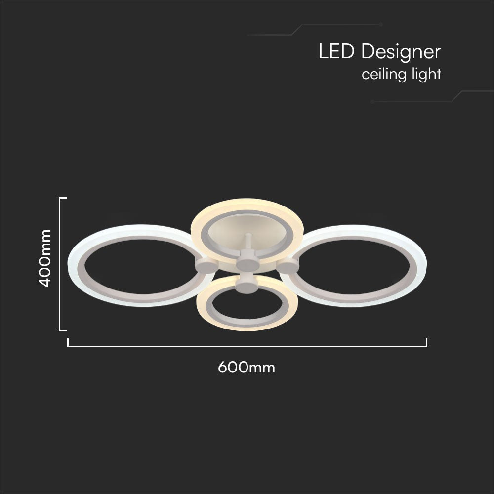 VT-7717 45W LED SMART DECORATIVE CEILING LAMP 3IN1 REMOTE CONTROL DIMMABLE WHITE