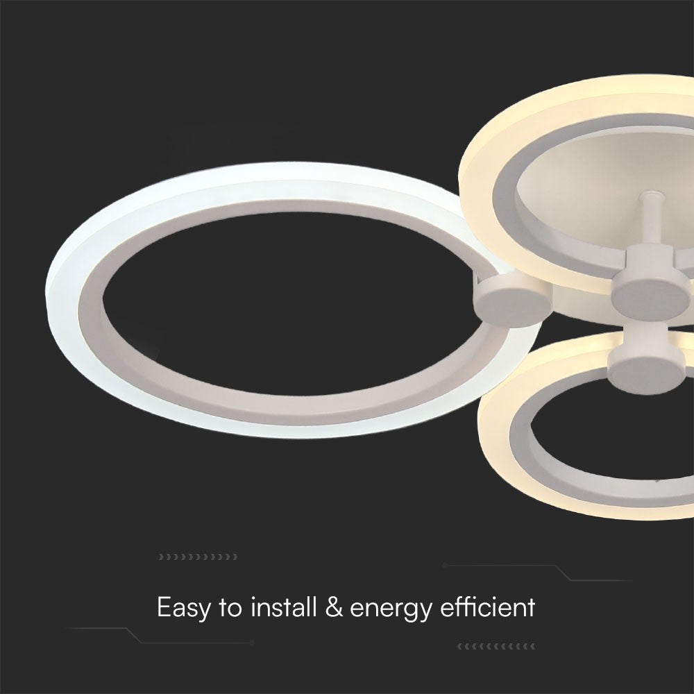 VT-7717 45W LED SMART DECORATIVE CEILING LAMP 3IN1 REMOTE CONTROL DIMMABLE WHITE