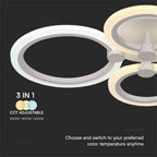 VT-7717 45W LED SMART DECORATIVE CEILING LAMP 3IN1 REMOTE CONTROL DIMMABLE WHITE