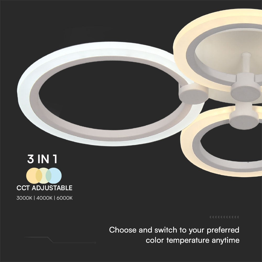 VT-7717 45W LED SMART DECORATIVE CEILING LAMP 3IN1 REMOTE CONTROL DIMMABLE WHITE
