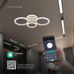 VT-7717 45W LED SMART DECORATIVE CEILING LAMP 3IN1 REMOTE CONTROL DIMMABLE WHITE