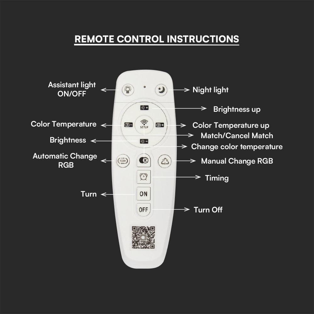 VT-7718 70W LED SMART DECORATIVE CEILING LAMP 3IN1 REMOTE CONTROL DIMMABLE WHITE