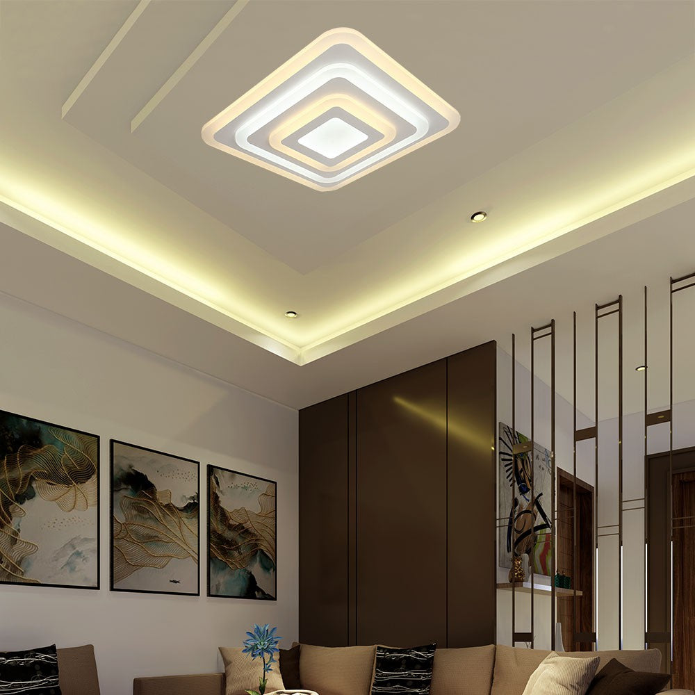 VT-7719 77W LED SMART DECORATIVE CEILING LAMP 3IN1 REMOTE CONTROL DIMMABLE WHITE