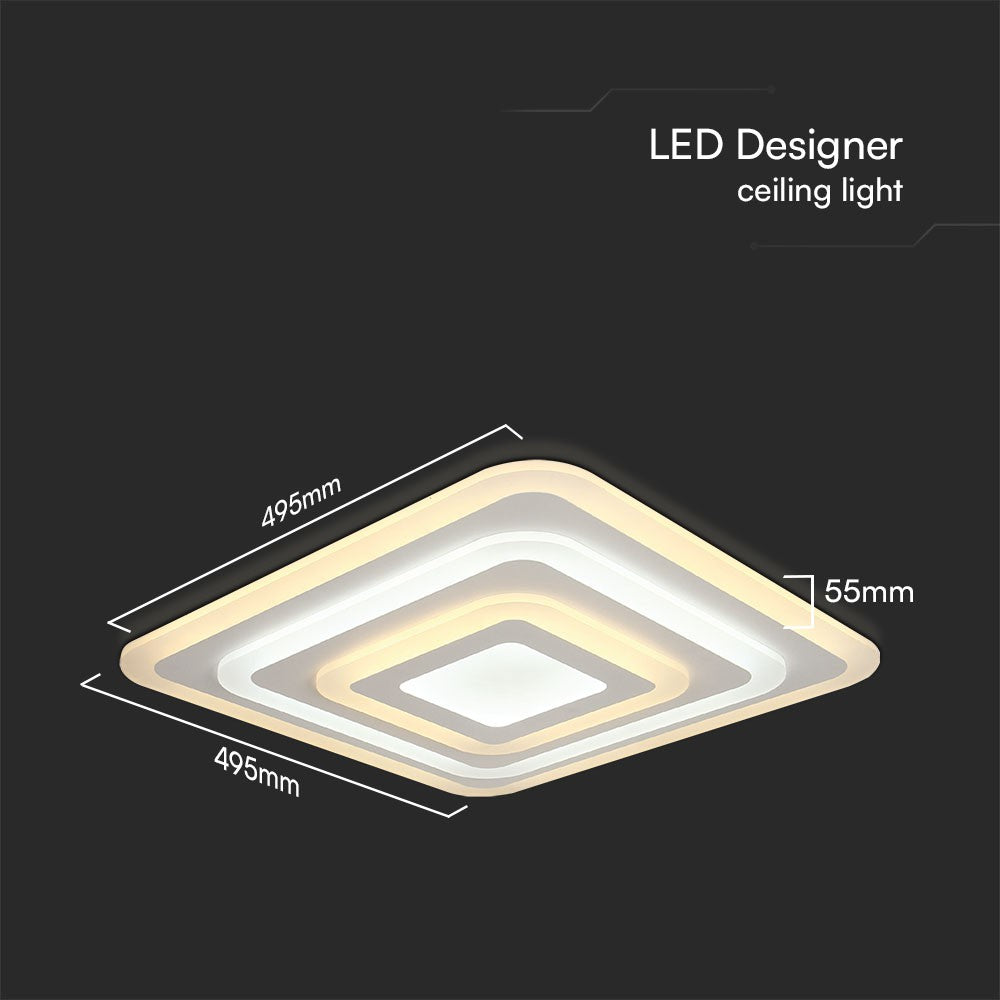 VT-7719 77W LED SMART DECORATIVE CEILING LAMP 3IN1 REMOTE CONTROL DIMMABLE WHITE