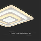 VT-7719 77W LED SMART DECORATIVE CEILING LAMP 3IN1 REMOTE CONTROL DIMMABLE WHITE