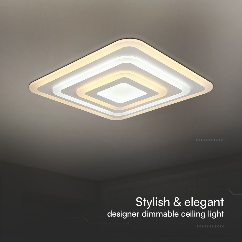 VT-7719 77W LED SMART DECORATIVE CEILING LAMP 3IN1 REMOTE CONTROL DIMMABLE WHITE