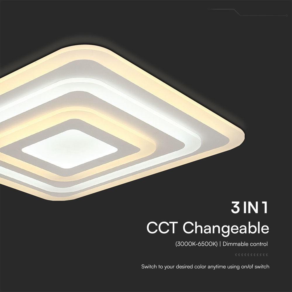 VT-7719 77W LED SMART DECORATIVE CEILING LAMP 3IN1 REMOTE CONTROL DIMMABLE WHITE