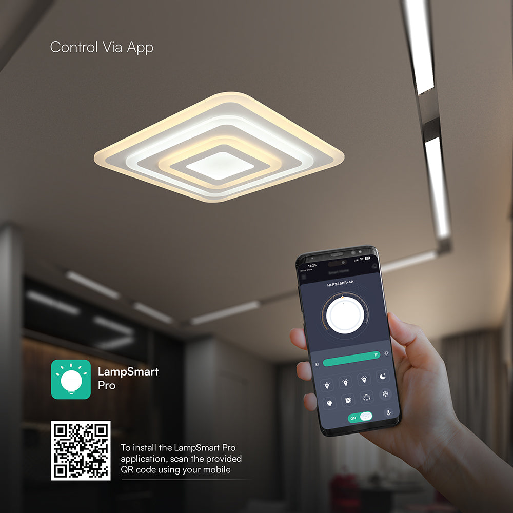 VT-7719 77W LED SMART DECORATIVE CEILING LAMP 3IN1 REMOTE CONTROL DIMMABLE WHITE