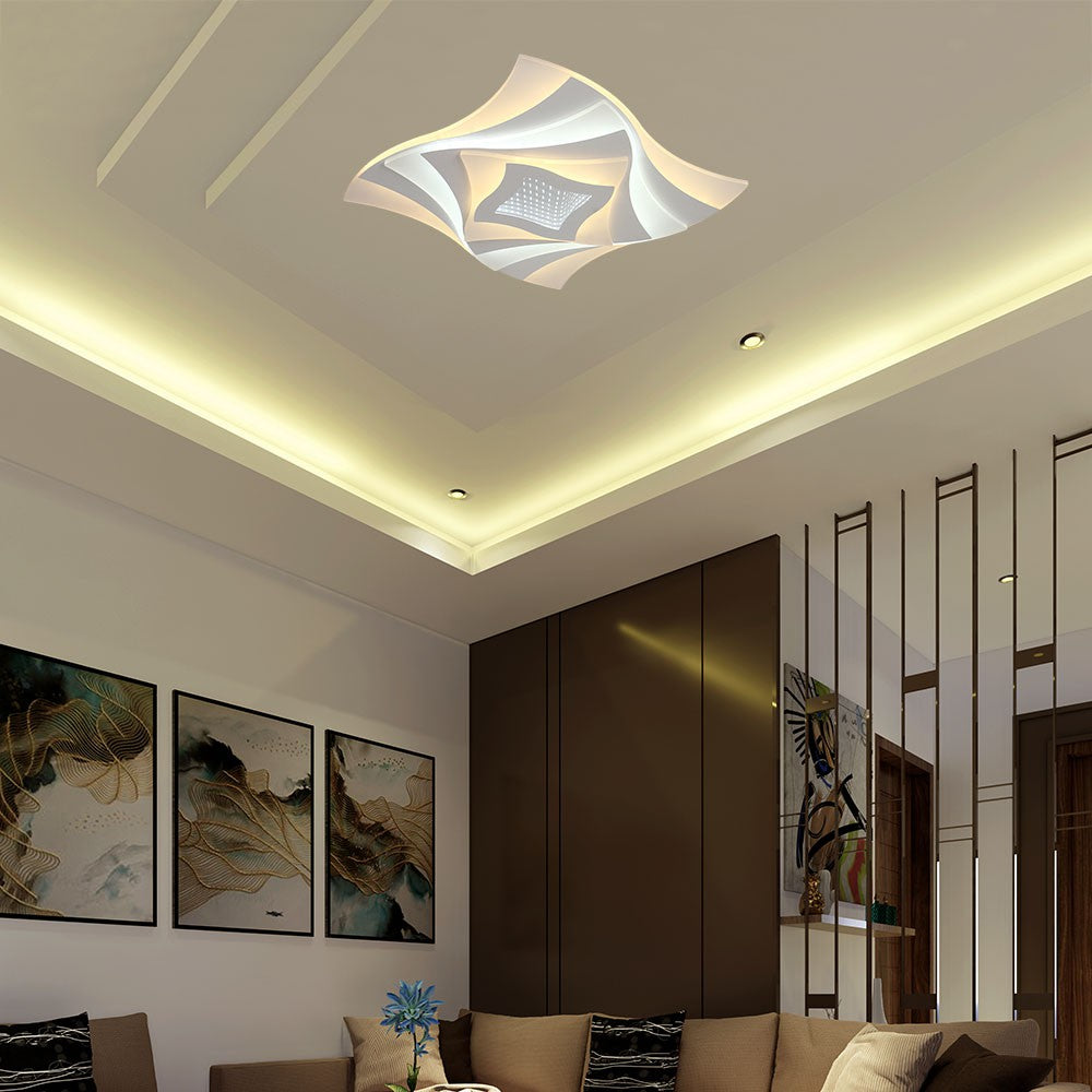 VT-7734 75W LED SMART DECORATIVE CEILING LAMP 3IN1 REMOTE CONTROL DIMMABLE WHITE