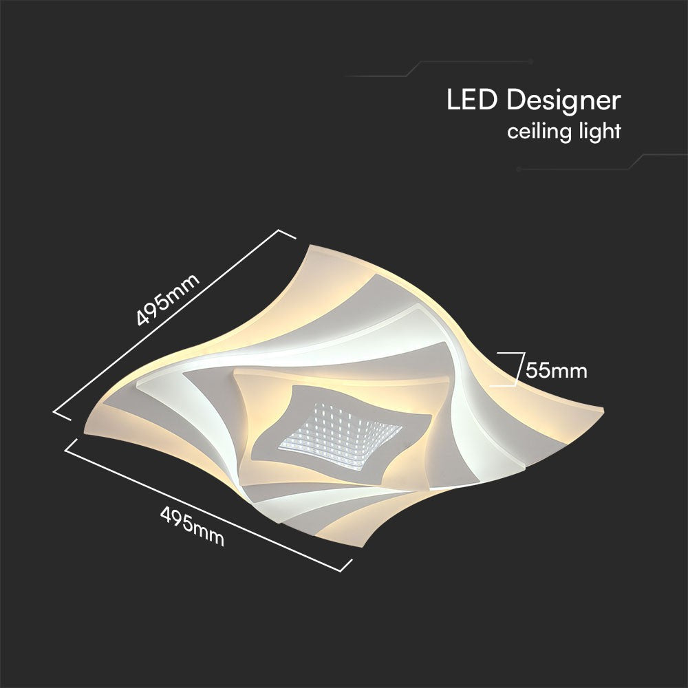 VT-7734 75W LED SMART DECORATIVE CEILING LAMP 3IN1 REMOTE CONTROL DIMMABLE WHITE