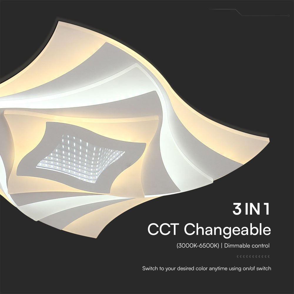 VT-7734 75W LED SMART DECORATIVE CEILING LAMP 3IN1 REMOTE CONTROL DIMMABLE WHITE