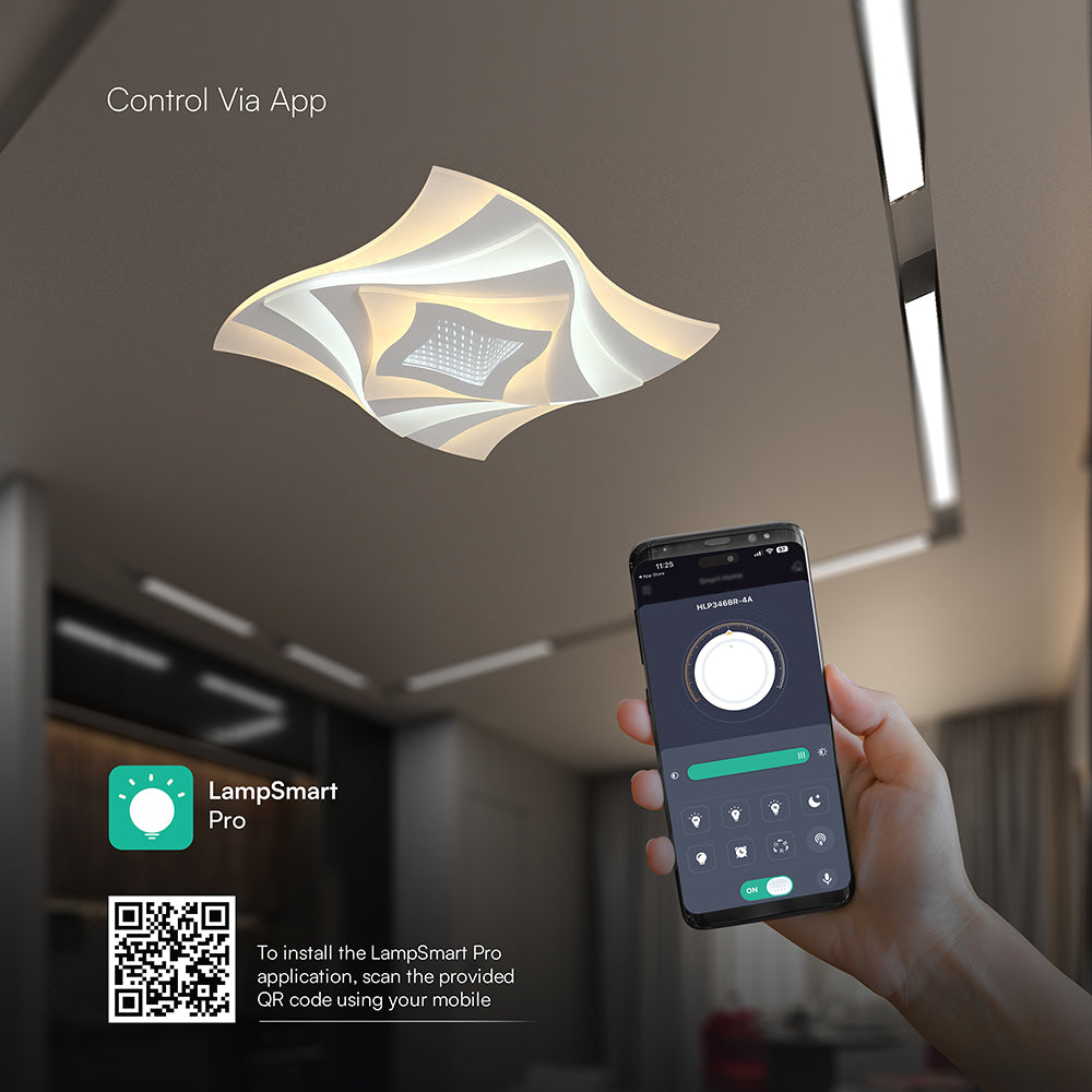 VT-7734 75W LED SMART DECORATIVE CEILING LAMP 3IN1 REMOTE CONTROL DIMMABLE WHITE