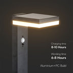 5.5W Lampa ogrodowa LED z czujnikiem ruchu / Barwa: 3000K / Obudowa: Czarna