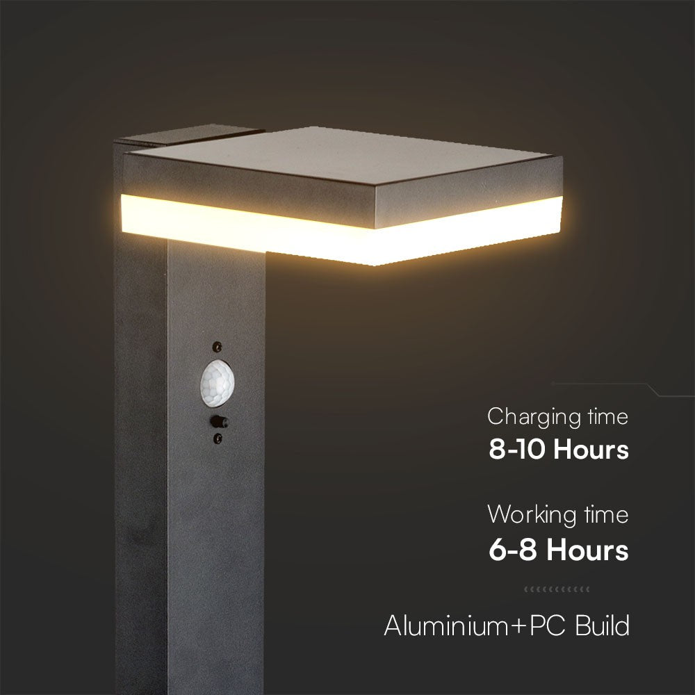 5.5W Lampa ogrodowa LED z czujnikiem ruchu / Barwa: 3000K / Obudowa: Czarna