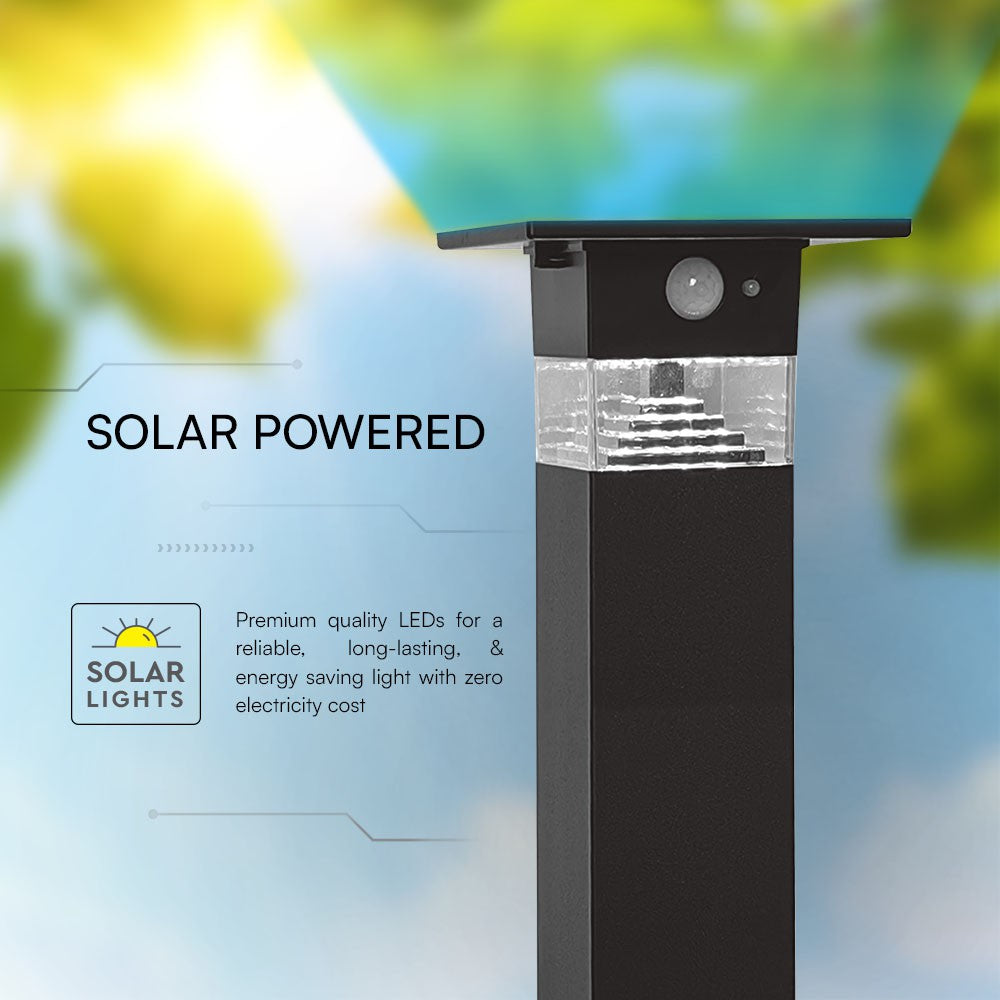 3W Solarna lampa ogrodowa LED / Obudowa: Czarna / Barwa:3000K