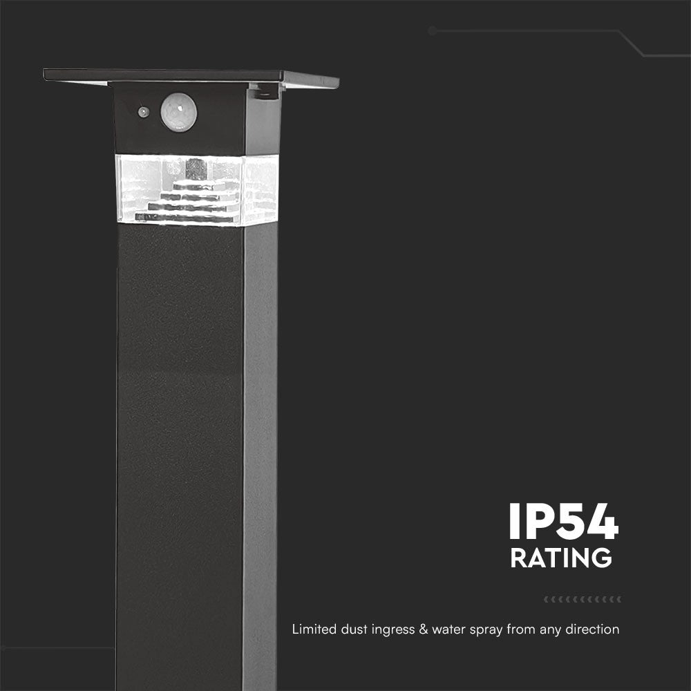 3W Solarna lampa ogrodowa LED / Obudowa: Czarna / Barwa:3000K