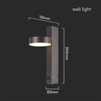 8W Kinkiet hotelowy LED z USB / Barwa:3000K / Czarny