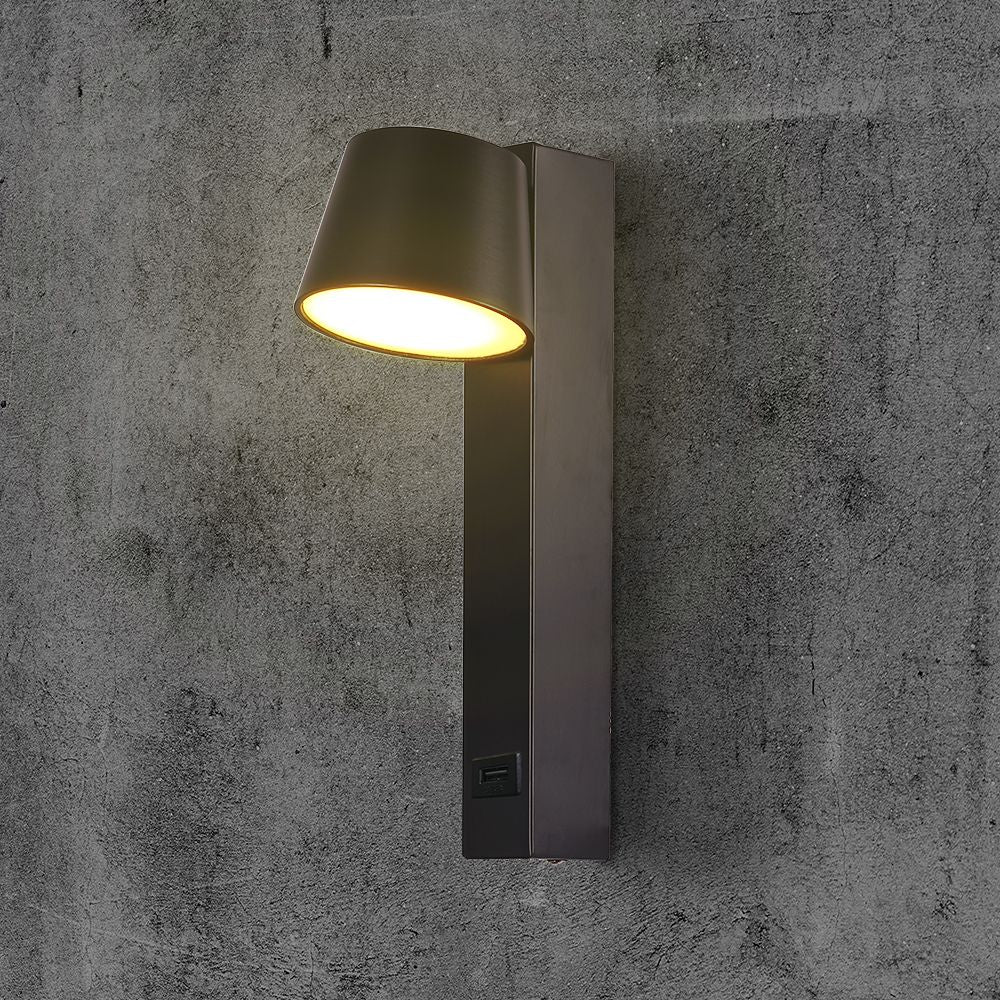 8W Kinkiet hotelowy LED z USB / Barwa:3000K / Czarny