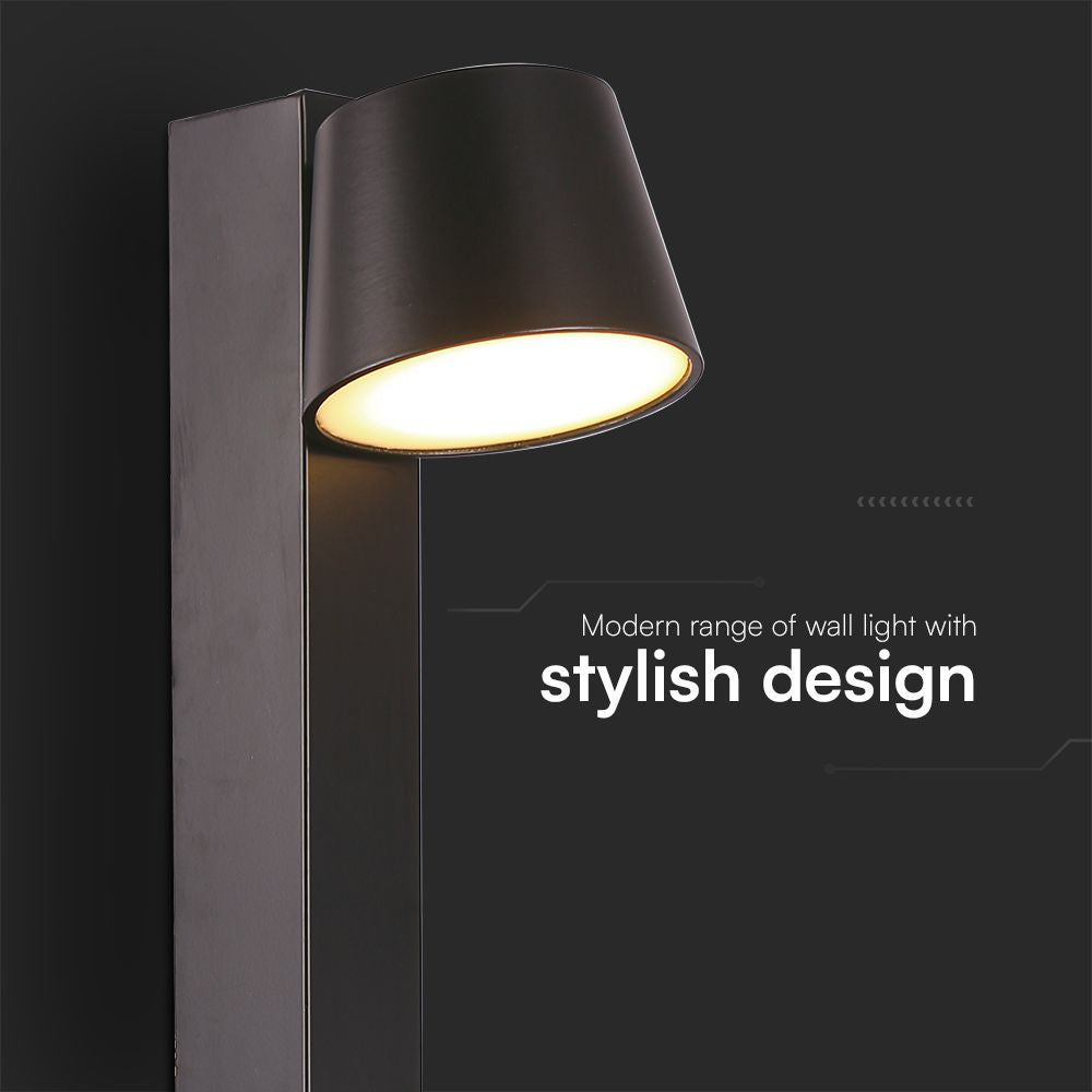 8W Kinkiet hotelowy LED z USB / Barwa:3000K / Czarny