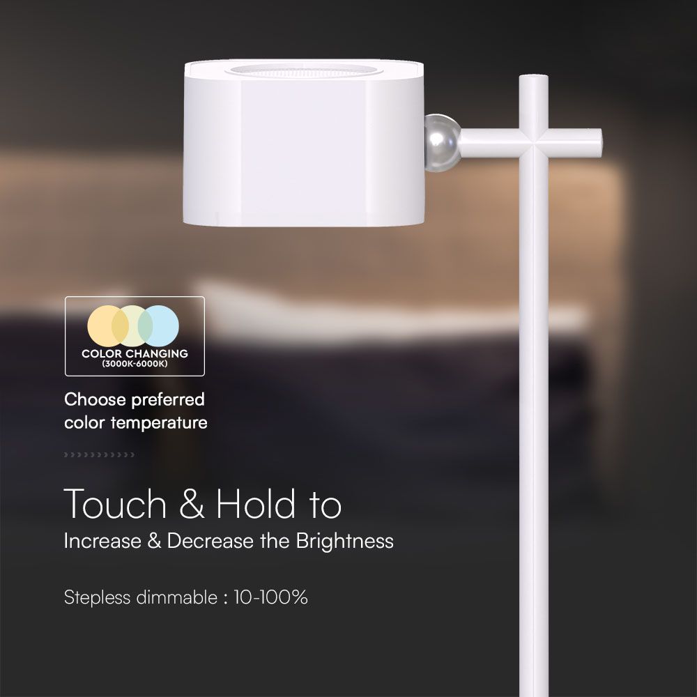 3W Lampka nocna LED zasilana bateryjnie / Bateria 1800mAh / Barwa:3w1 / Obudowa: Biała
