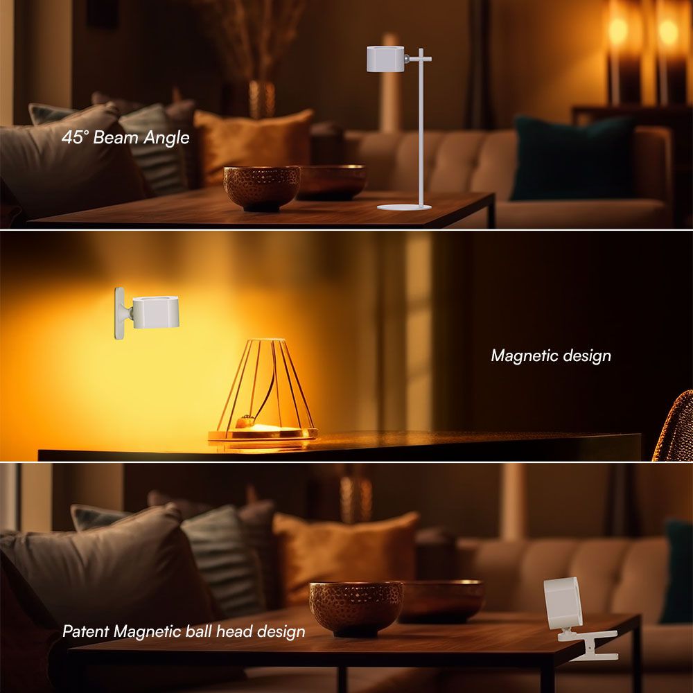 3W Lampka nocna LED zasilana bateryjnie / Bateria 1800mAh / Barwa:3w1 / Obudowa: Biała