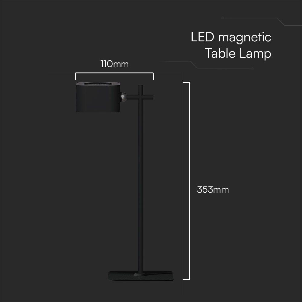 3W Lampka nocna LED zasilana bateryjnie / Bateria 1800mAh / Barwa:3w1 / Obudowa: Czarna