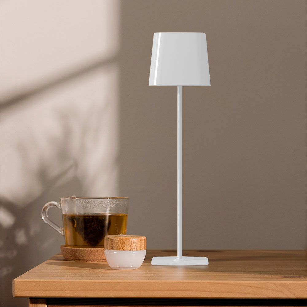 5W Lampka nocna LED zasilana bateryjnie / Ściemnianie przez dotyk / Bateria 3600mAh / Barwa:3w1 / Obudowa: Biała