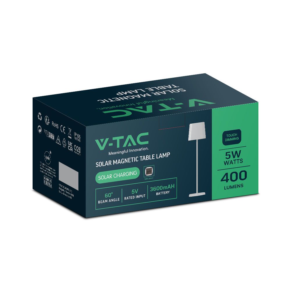 5W Lampka nocna LED zasilana bateryjnie / Ściemnianie przez dotyk / Bateria 3600mAh / Barwa:3w1 / Obudowa: Biała