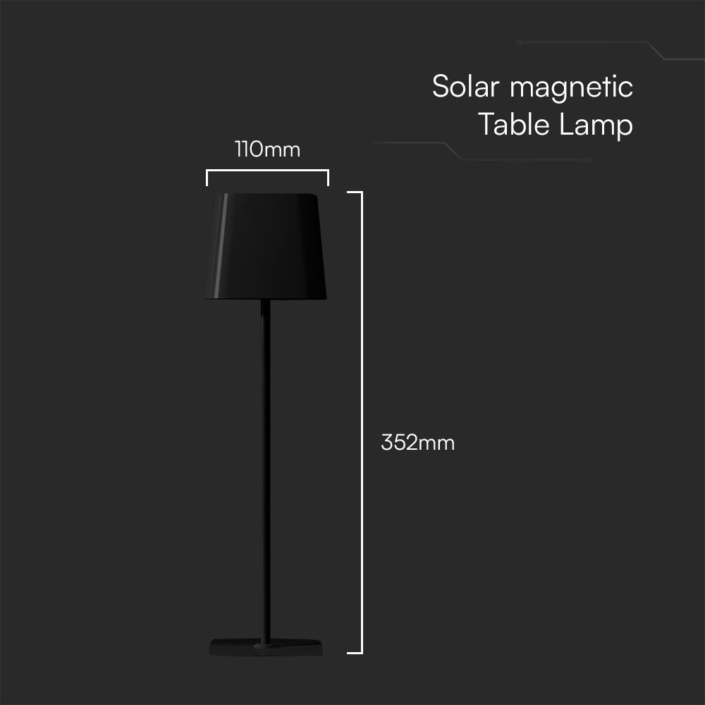 5W Lampka nocna LED zasilana bateryjnie / Ściemnianie przez dotyk / Bateria 3600mAh / Barwa:3w1 / Obudowa: Czarna