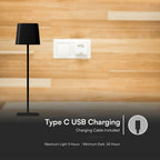 5W Lampka nocna LED zasilana bateryjnie / Ściemnianie przez dotyk / Bateria 3600mAh / Barwa:3w1 / Obudowa: Czarna